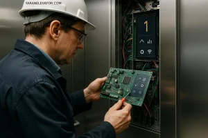 6 روش کمهزینه برای مدرنسازی آسانسورهای قدیمی 1 تعویض تابلو فرمان و استفاده از سیستم هوشمند