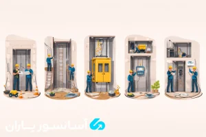 نصب آسانسور 1 مراحل نصب آسانسور