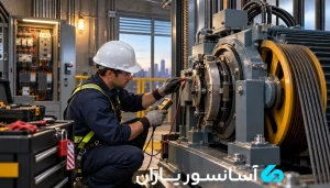 تست ترمز موتور آسانسور